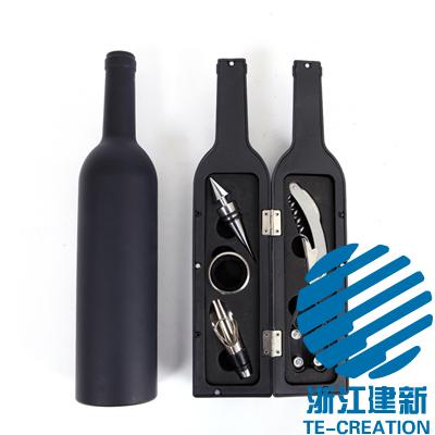 TC-B002   Wholesale 5 Piece Wine Bottle Shaped Opener Set Accessory Kit Wine Bottle Set