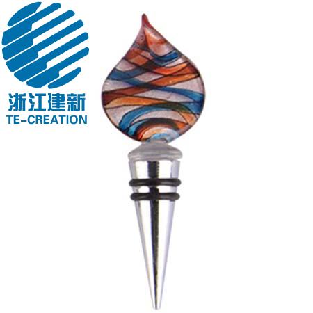 TC-S504  Colourful Glass  Wine Bottle Stopper