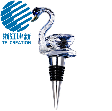TC-S502  Crystal pretty swan wine bottle stopper ,
