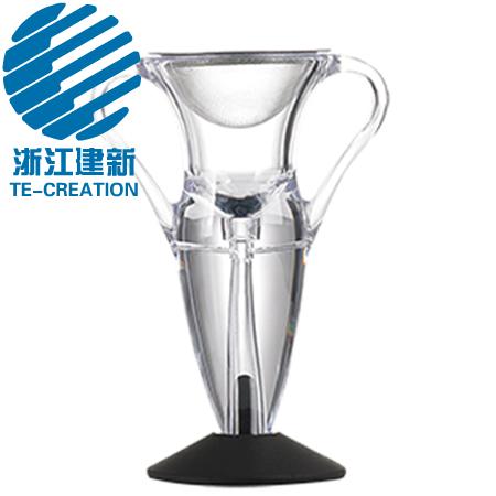 TC-P051  Wine Decanter Aerator Filter Glass Crystal Pourer Strainer Spout