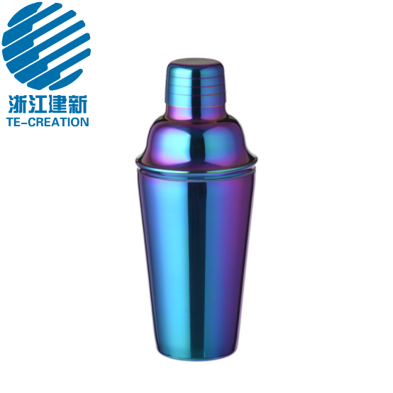 TCO-60   iridescent plated stainless steel cocktail shaker 200ML/250ML/350ML/550ML/600ML/700ML/750ML