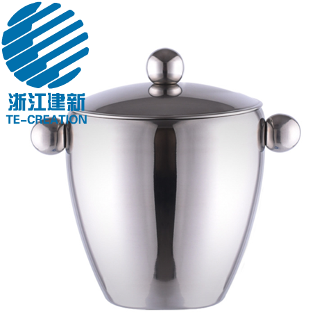 TCO-T5-6    1.5L metal beer ice champagne bucket bowl with handle and lid