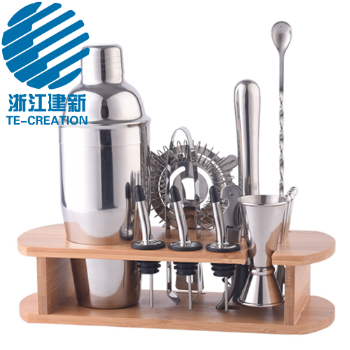 TC-70T15-1  15 piece 304 premium stainless steel silver cocktail shaker set