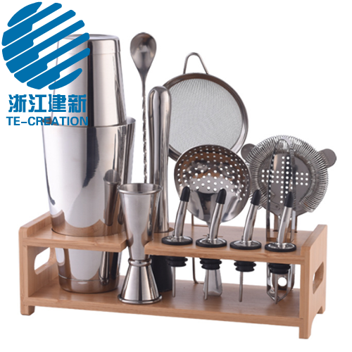 TC-80T12-1  800/600ml stainless steel cocktail shaker coctelera bar tools set kit bartender