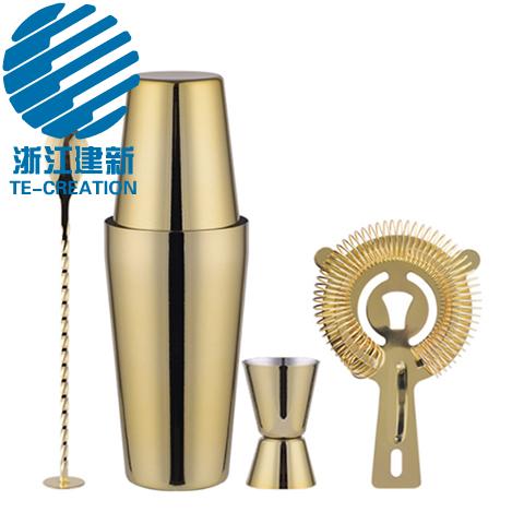 TC-75T4-1   750ml stainless steel gold cocktail maker bar set
