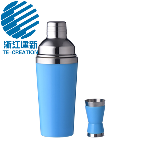 TC-40T2-1  400ml  double wall stainless steel shakers bar cocktail shaker plastic