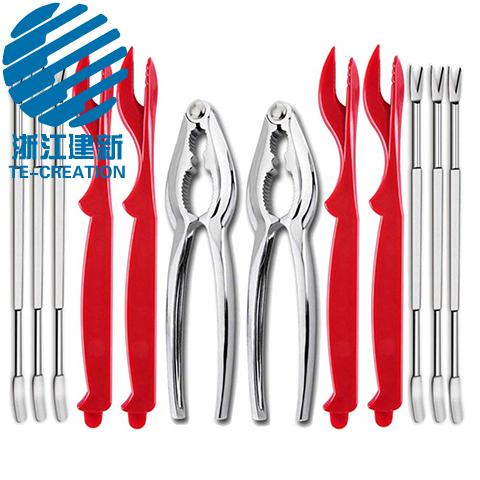 TC-KS02   Amazon hot selling Seafood Tools Set Nut Crackers of 12 Pcs Seafood Opener Tool Set