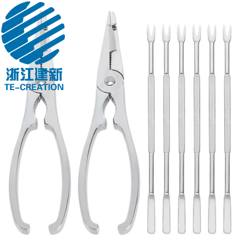 TC-KS03   Amazon hot selling Seafood Tools Set Nut Crackers of 8Pcs Seafood Opener Tool Set